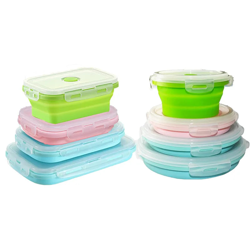 Collapsible Silicone Food Storage Containers | Leakproof, BPA-Free & Microwavable