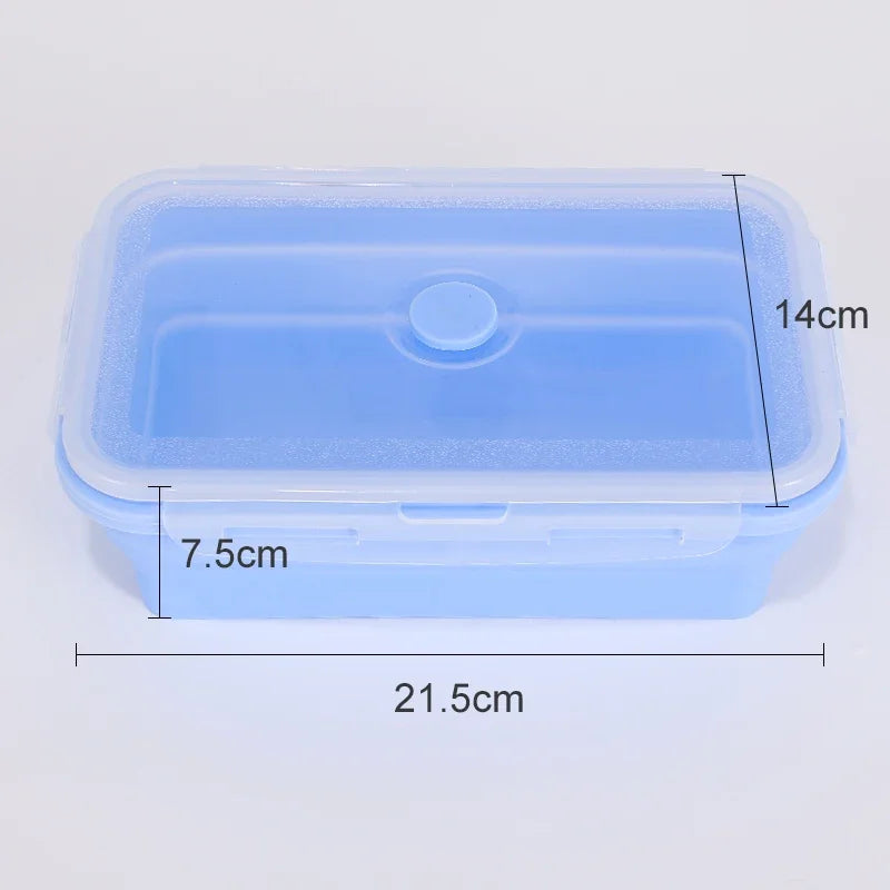 Collapsible Silicone Lunch Box – Eco-Friendly, Leakproof, Microwavable & Foldable Meal Prep Storage