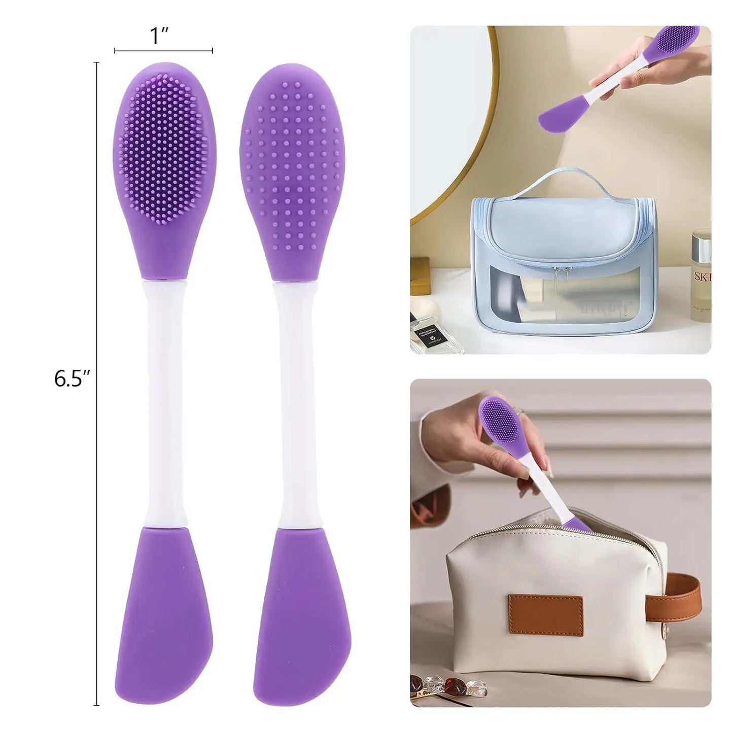 Reusable Silicone Face Mask Brush | 2-in-1 Facial Applicator & Cleansing Brush | Gentle Exfoliation & Deep Clean