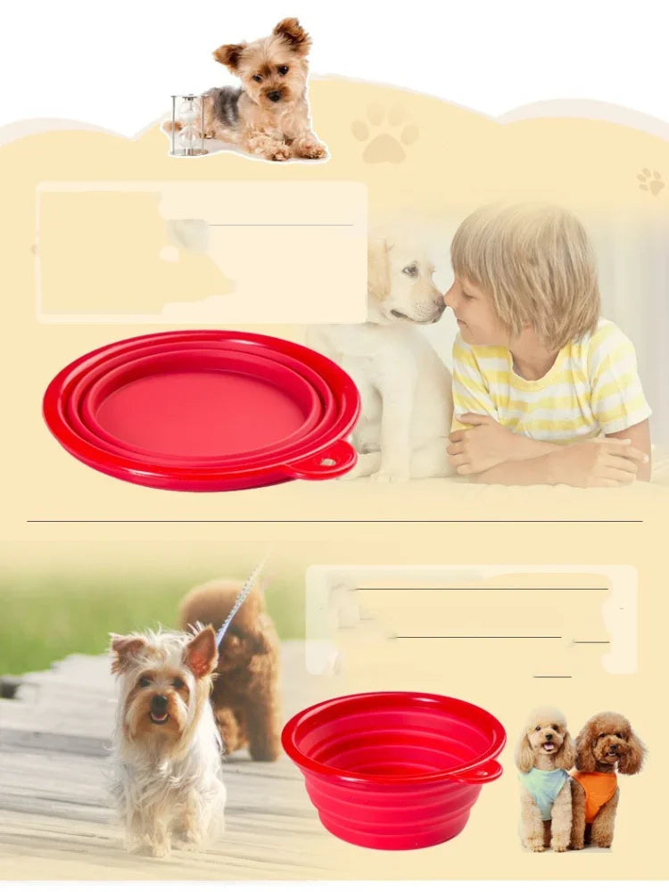 Collapsible Dog Bowl | Portable Travel Food & Water Dish with Lid & Carabiner | Eco-Friendly Silicone