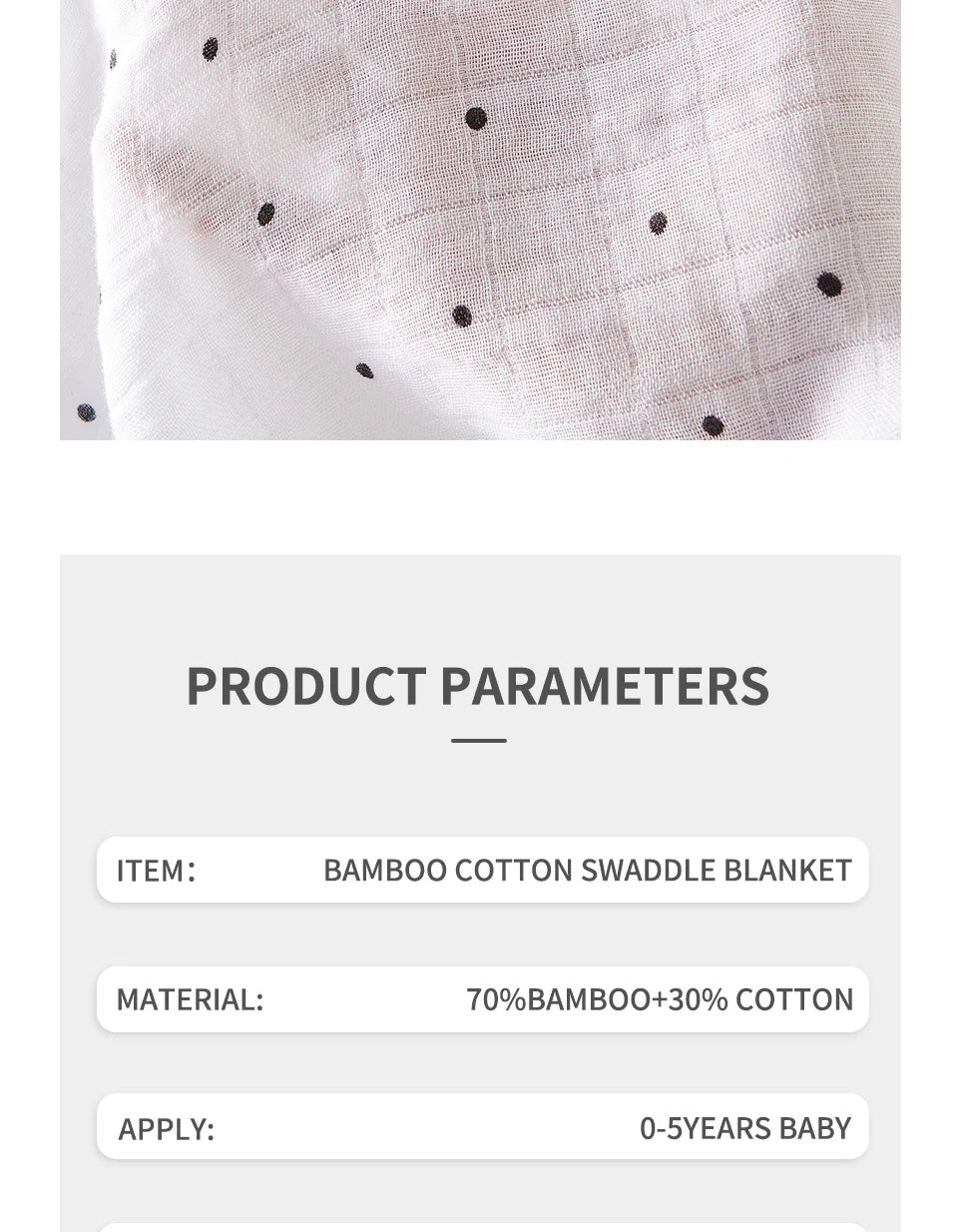 Bamboo Cotton Baby Swaddle Blanket (110x120 cm) - Soft, Breathable & Eco-Friendly | Reusable & Quick-Dry