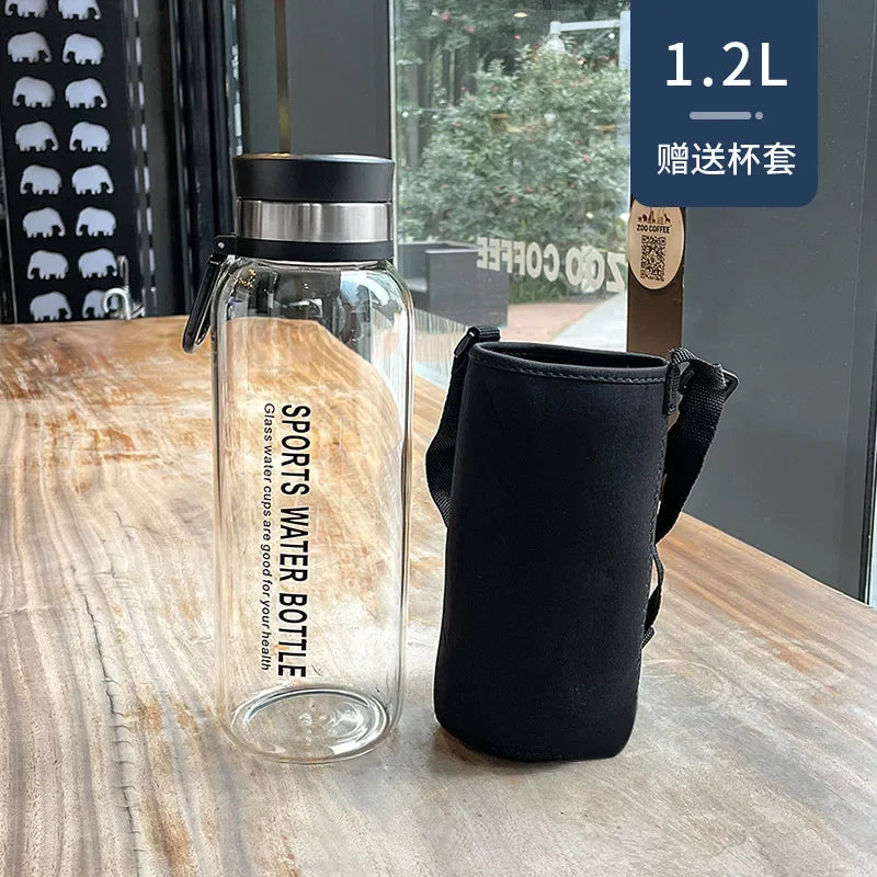 Portable Borosilicate Glass Tea Infuser Water Bottle – Eco-Friendly, Leakproof Travel Tumbler for Tea & Water