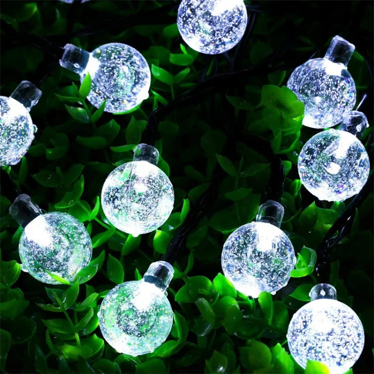 Solar String Lights Outdoor - LED Crystal Globe Fairy Lights, Waterproof, 8 Modes for Garden, Christmas & Party Décor | Solar Powered, Energy Efficient