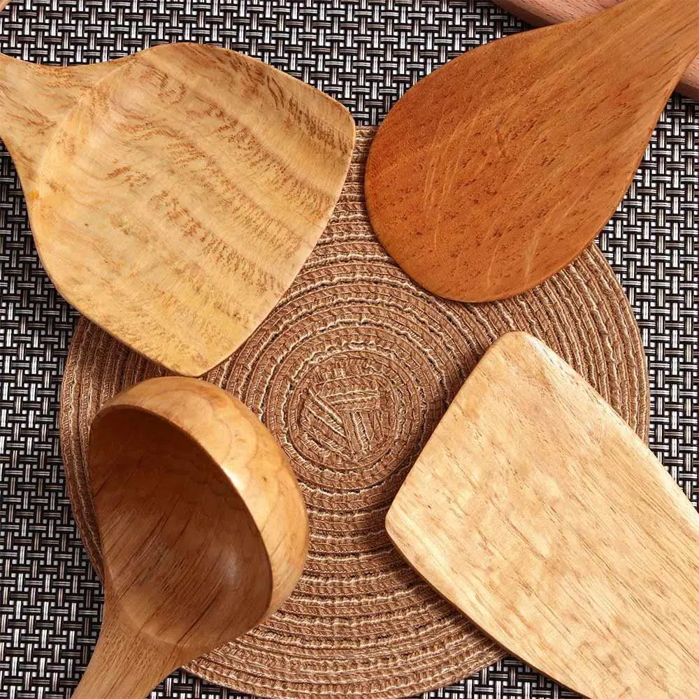 Eco-Friendly Bamboo Non-Stick Wooden Kitchen Utensil for Fish, Steak & More