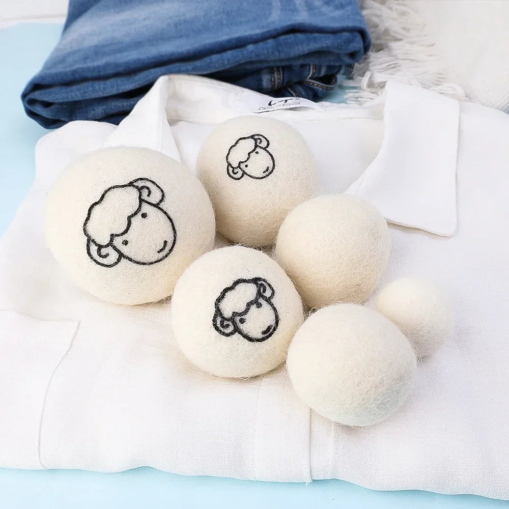 Eco-Friendly Wool Dryer Balls | Reusable Natural Fabric Softener | Reduce Drying Time & Static