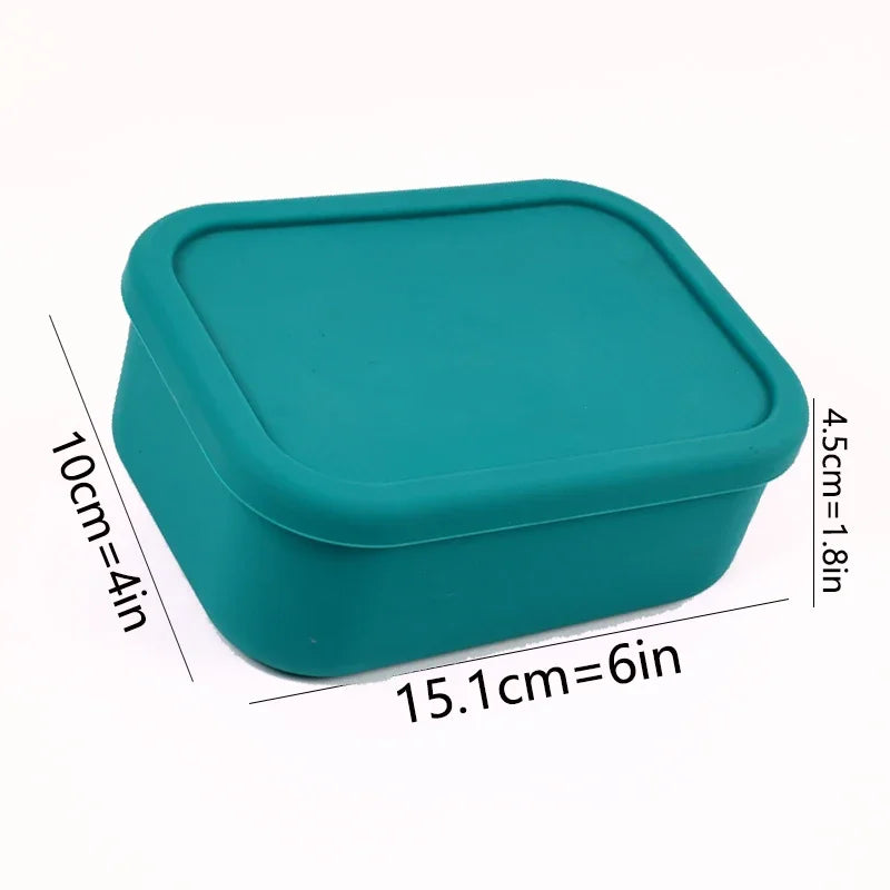 Eco-Friendly Silicone Bento Lunch Box for Kids | Leakproof, Reusable & Microwavable | Safe & Portable Food Storage for School, Picnic, and Meal Prep