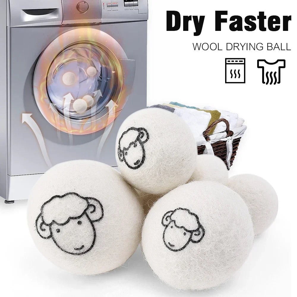 Eco-Friendly Wool Dryer Balls | Reusable Natural Fabric Softener | Reduce Drying Time & Static