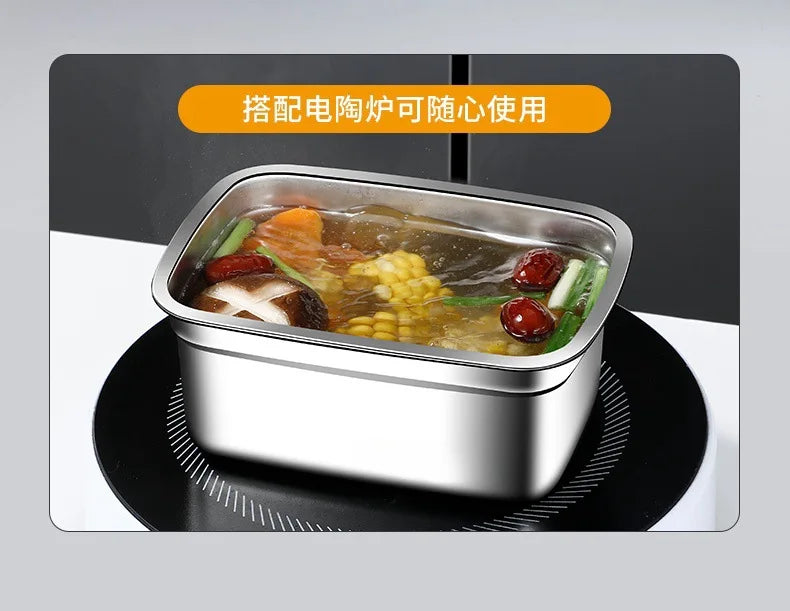 304 Stainless Steel Leak-Proof Lunch Box – High Capacity, Insulated & Eco-Friendly Food Storage