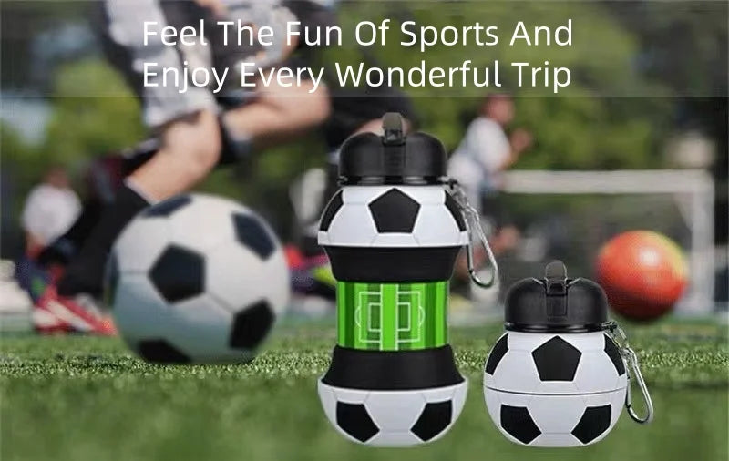 Foldable Silicone Sports Water Bottle – 550ml Leakproof & Portable for Kids & Outdoor Activities