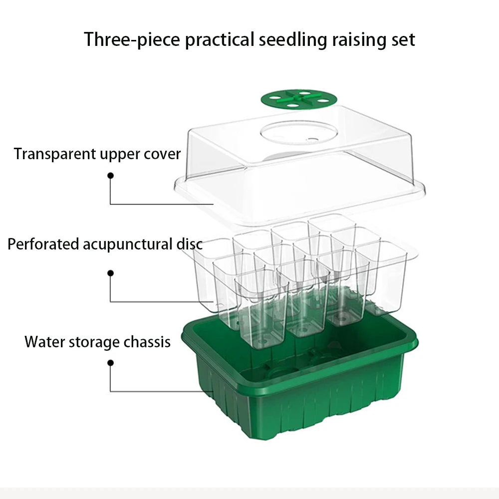 Multifunctional 12-Cell Seedling Box – Breathable, Biodegradable & Easy to Use