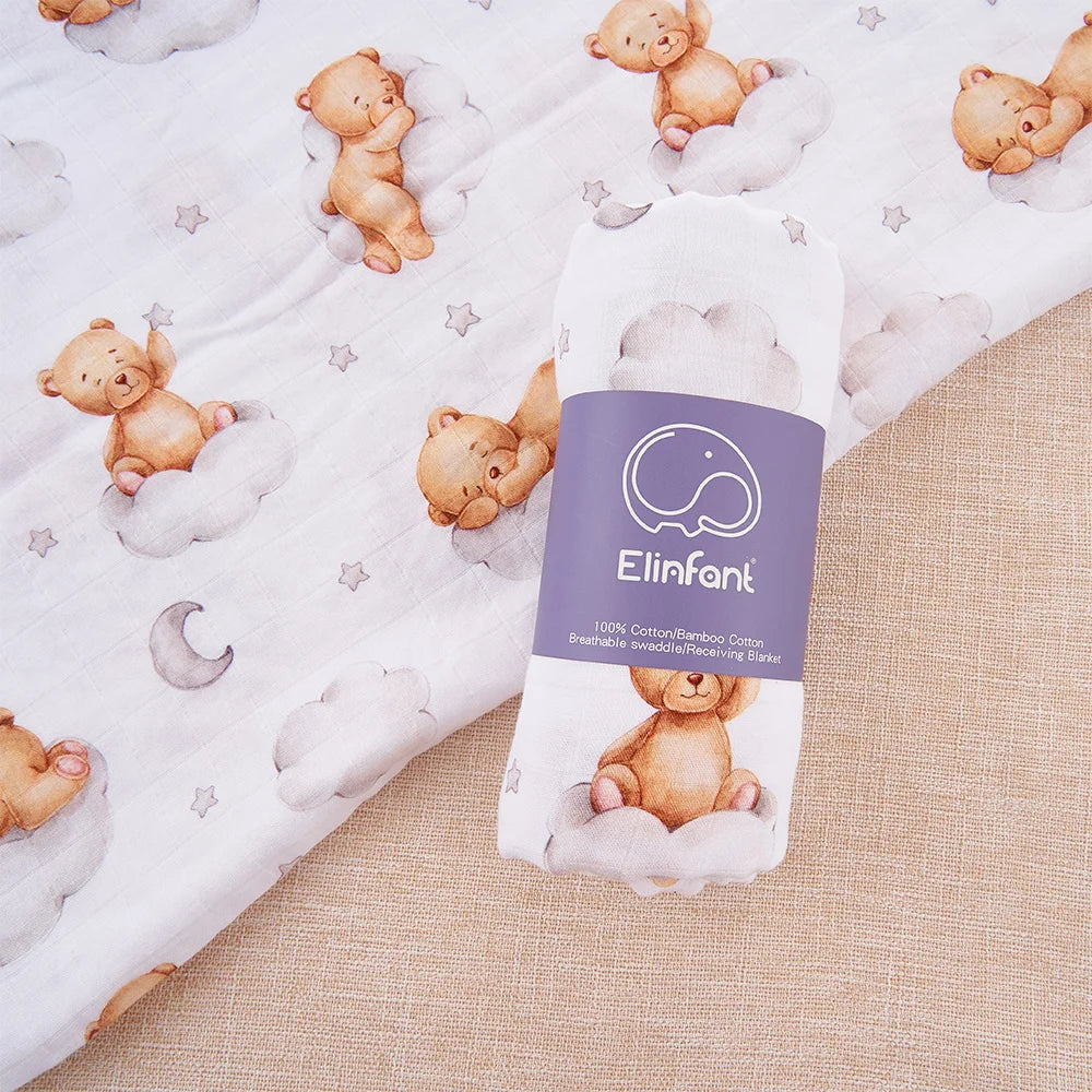 Baby Swaddle Blanket - Soft & Breathable Bamboo Cotton Digital Print Swaddle for Babies