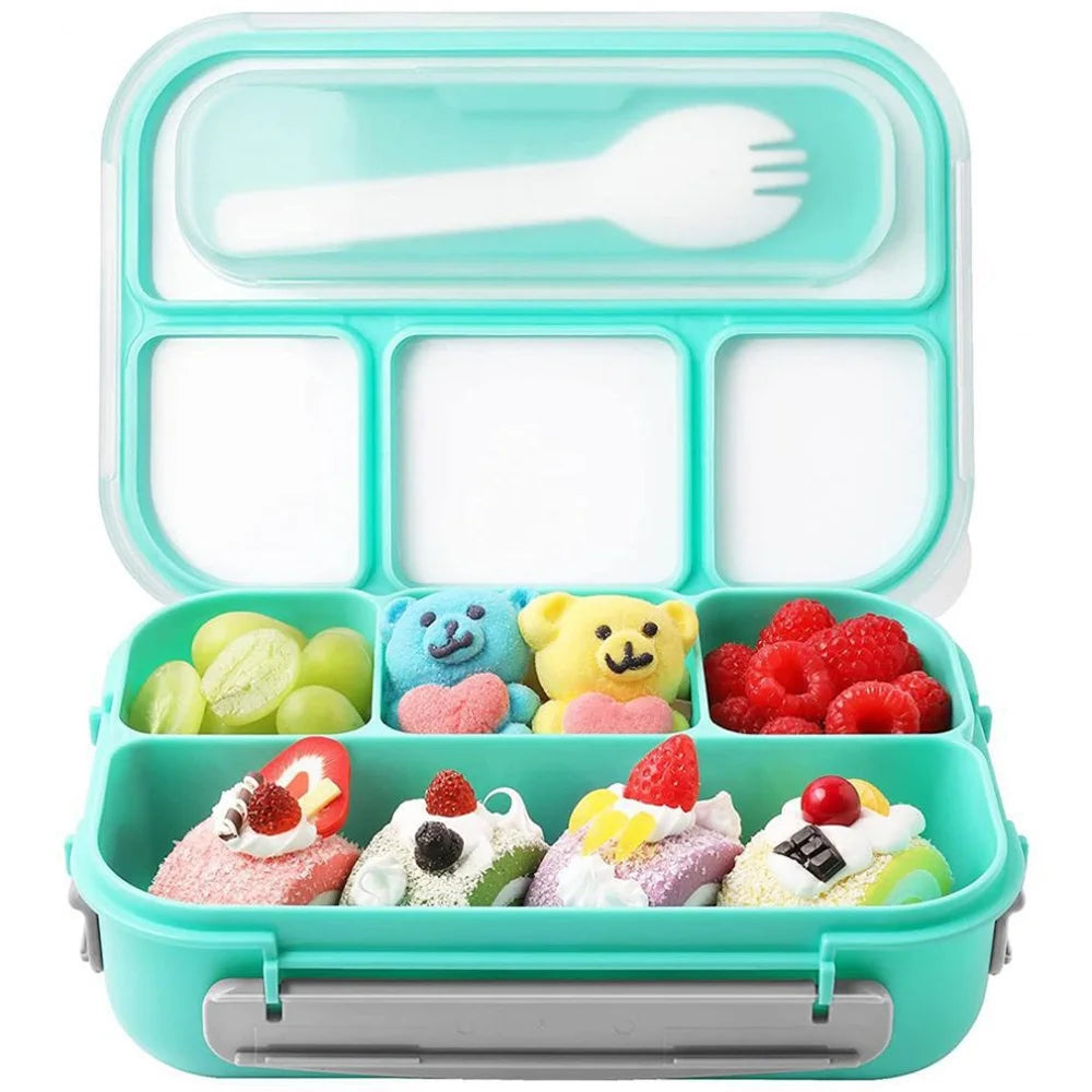 Eco-Friendly 1000ml Leakproof Bento Lunch Box | Microwave Safe with Spoon & Chopsticks | Food Grade PP | Thermal Insulation | 4 Compartment Design | Reusable Lunch Container