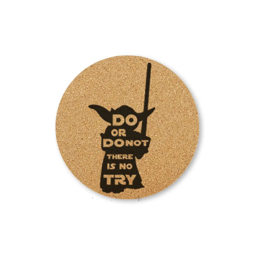 Star Wars Engraved Cork Coasters – Eco-Friendly Drink Mats for Coffee & Tea (Set of 2)