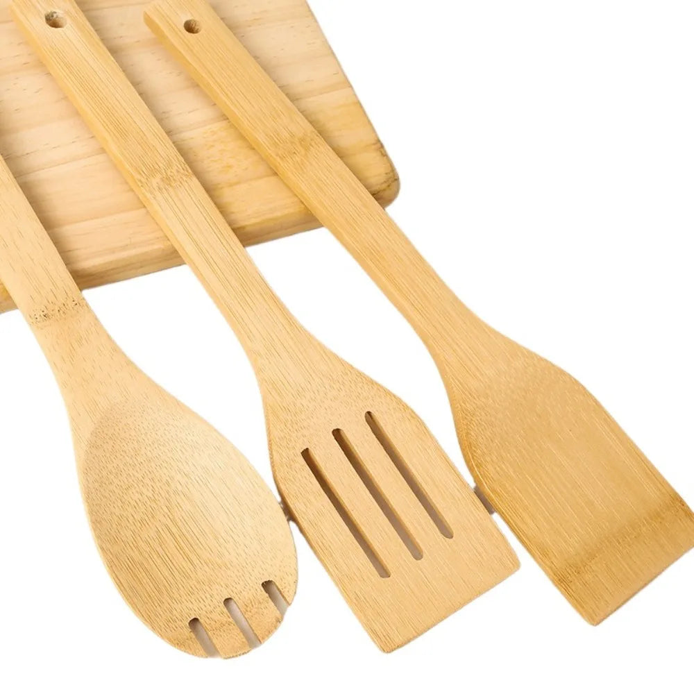 3-Piece Bamboo Cookware Set – Eco-Friendly Kitchen Utensils & Non-Stick Safe