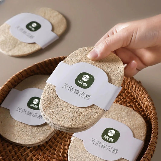 5PCS Natural Loofah Scrub Pads | Eco-Friendly Dishwashing Sponges for a Zero-Waste Kitchen