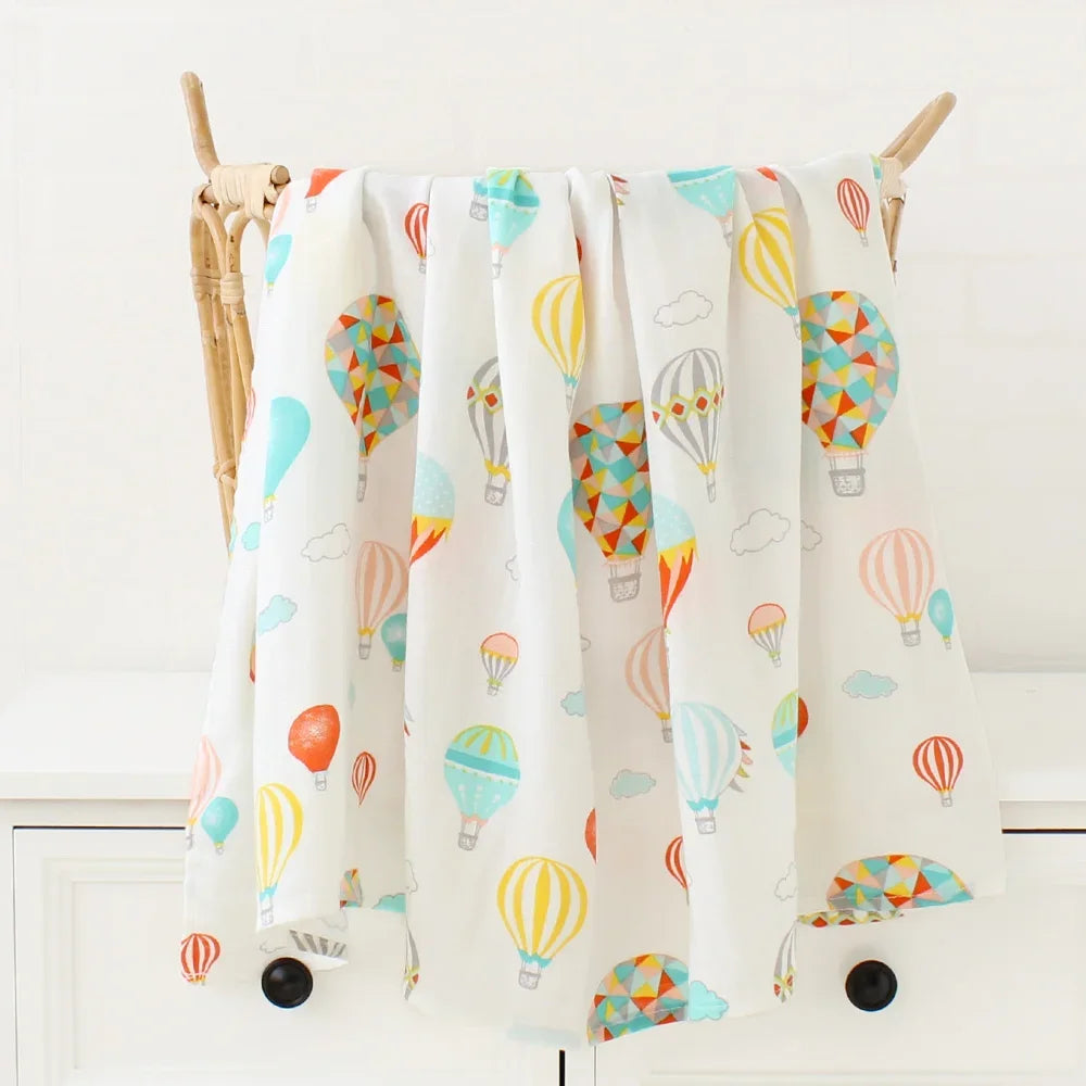 Organic Cotton & Bamboo Muslin Baby Swaddle Blanket - Soft, Breathable, Eco-Friendly