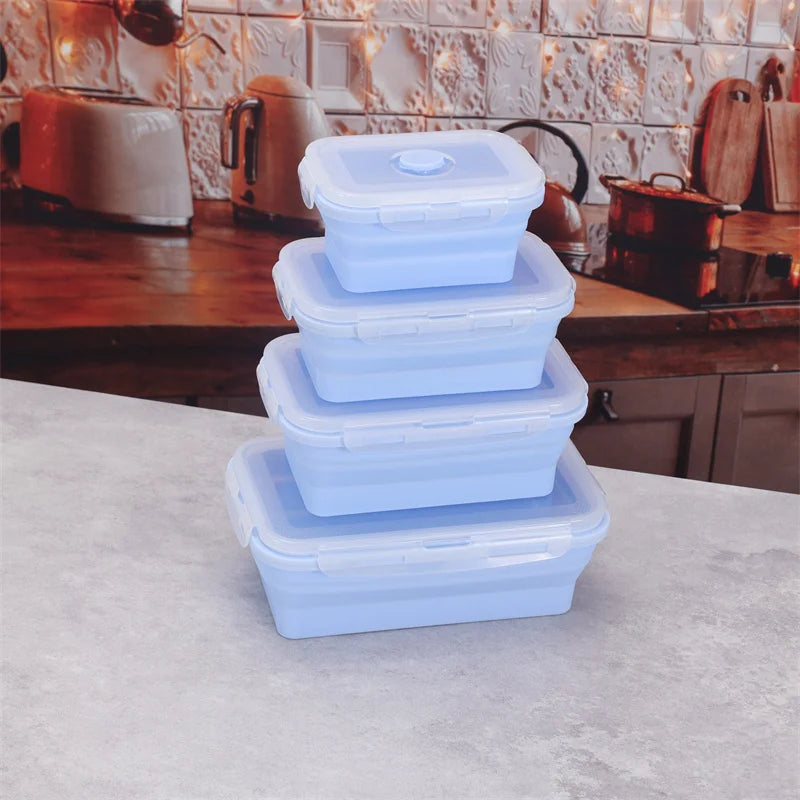 Collapsible Silicone Food Containers | Portable, Leakproof & Eco-Friendly Bento Box