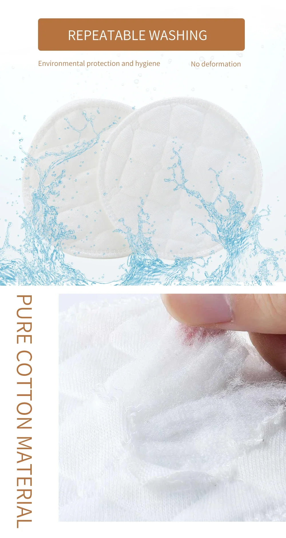 Reusable Bamboo Cotton Pads – Eco-Friendly Makeup Remover & Breast Pads