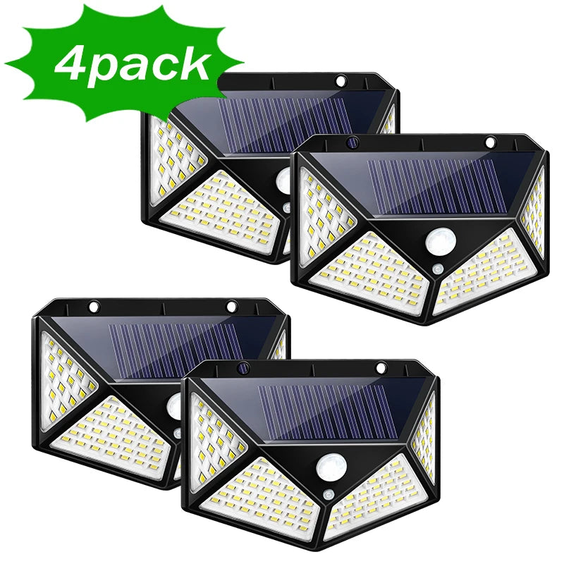 Solar Motion Sensor Light – 100 LED Ultra-Bright Outdoor Security Lamp, Waterproof, with 3 Modes