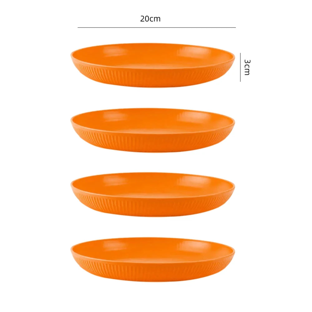 Wheat Straw Dinnerware Set | Eco-Friendly 4Pcs/16Pcs Ramen Bowl, Plates & Dishes Set | Sustainable Tableware for Home, Party, Camping & Restaurants