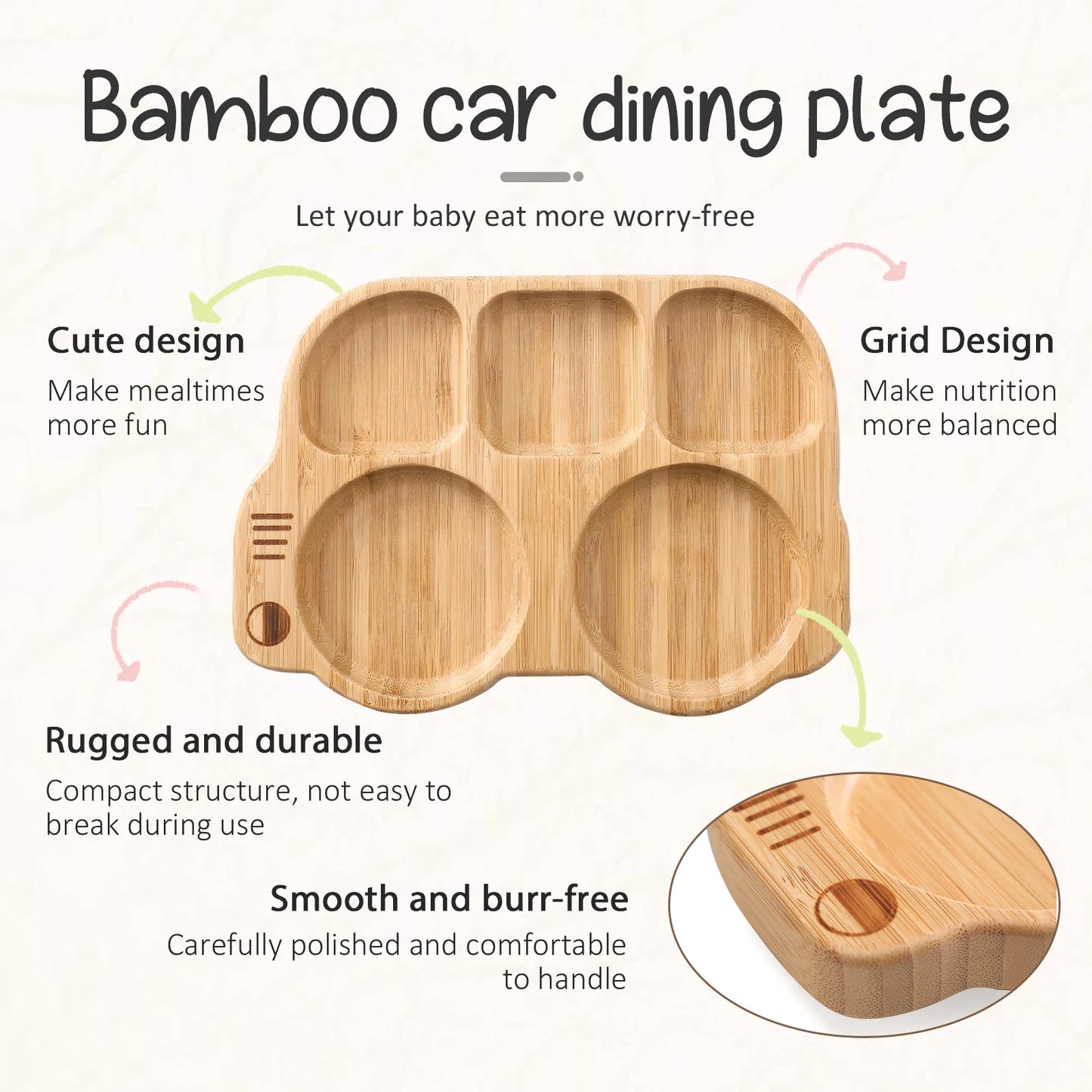 Baby Bamboo Suction Plate Set | Eco-Friendly & BPA-Free Baby Feeding Tableware