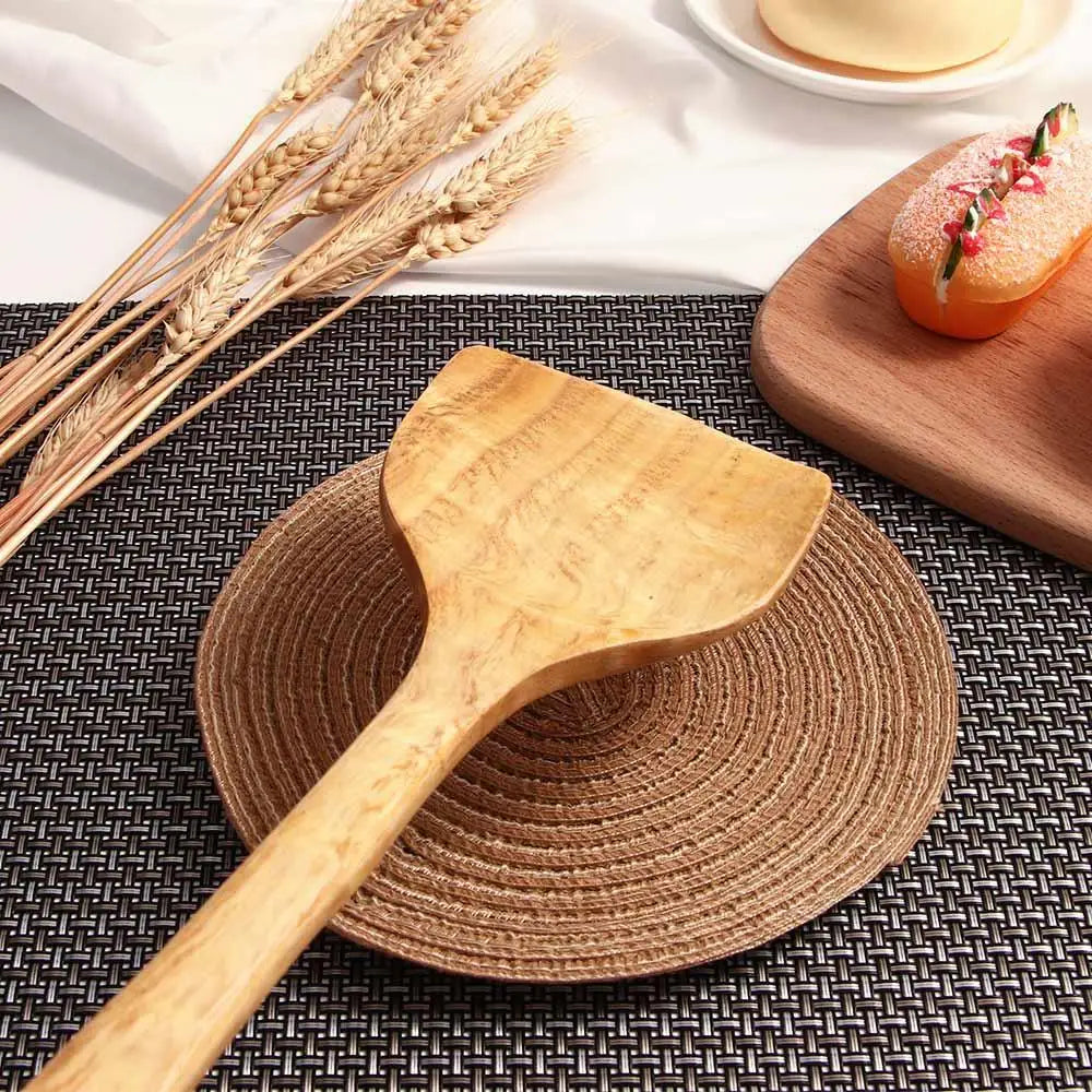 Eco-Friendly Bamboo Non-Stick Wooden Kitchen Utensil for Fish, Steak & More