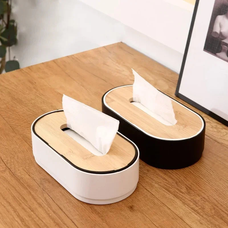 Bamboo & PP Tissue Box – Stylish Eco-Friendly Napkin & Toilet Paper Holder