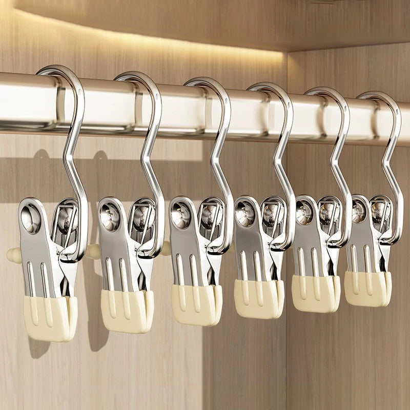 5PCS Stainless Steel Clothespins with Hooks – Durable & Eco-Friendly Laundry Pegs