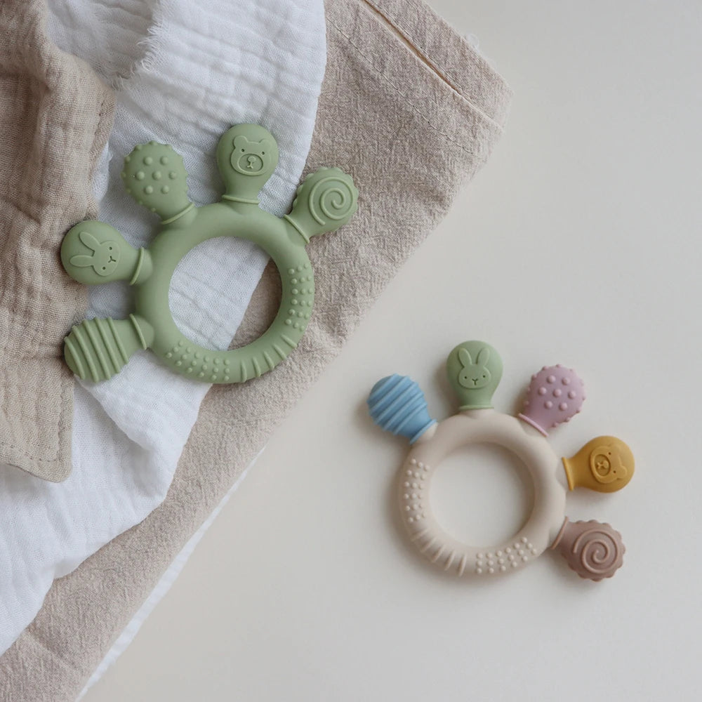 Eco-Friendly Silicone Baby Teether | Safe & Chewy | Sensory Gum Relief | BPA Free