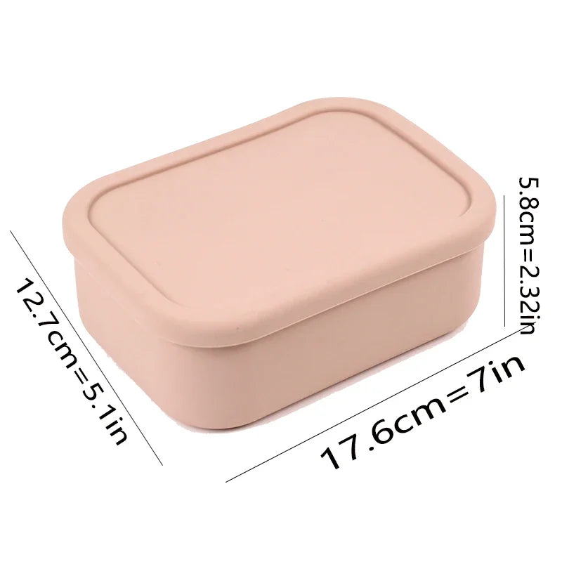 Eco-Friendly Silicone Bento Lunch Box for Kids | Leakproof, Reusable & Microwavable | Safe & Portable Food Storage for School, Picnic, and Meal Prep