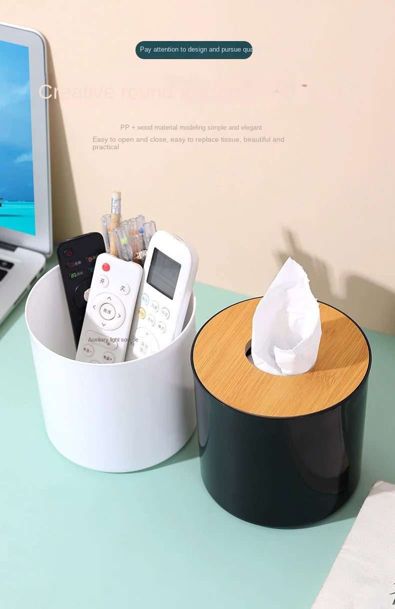 Eco-Friendly Bamboo Tissue Box – Minimalist Japanese Style Roll Paper Holder | Sustainable Home Décor