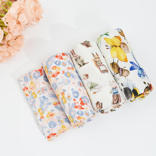 Baby Swaddle Blanket - Soft & Breathable Bamboo Cotton Digital Print Swaddle for Babies