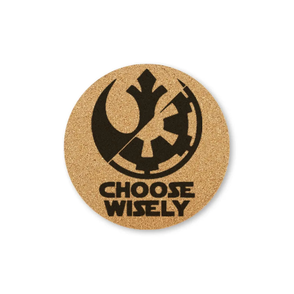 Star Wars Engraved Cork Coasters – Eco-Friendly Drink Mats for Coffee & Tea (Set of 2)