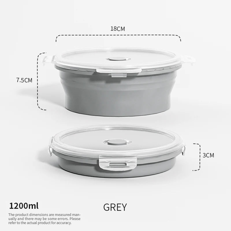 Collapsible Silicone Lunch Box – Eco-Friendly, Leakproof, Microwave & Freezer Safe Folding Food Storage Bowl