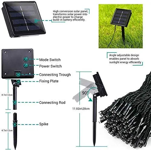 ZTree Solar LED String Lights - 5M to 22M, 20 to 400 LEDs, Waterproof, 8 Modes, DIY Decoration for Garden, Patio, Christmas & More