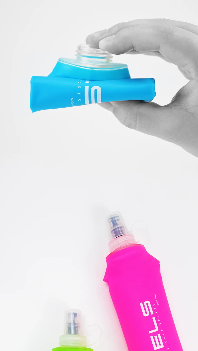 WRELS Soft TPU Folding Water Bottle | BPA-Free Hydration Flask for Running, Hiking & Cycling