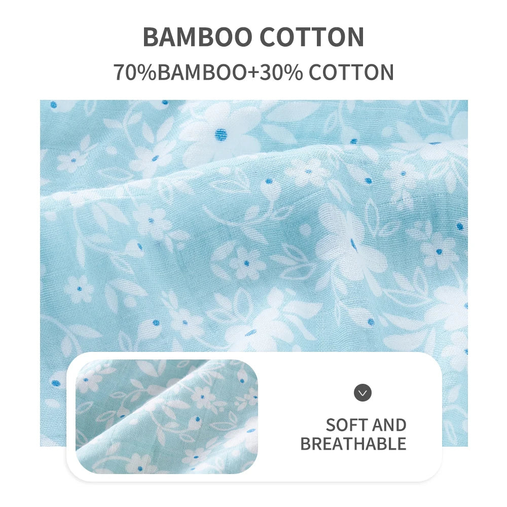 Bamboo Cotton Baby Swaddle Blanket (110x120 cm) - Soft, Breathable & Eco-Friendly | Reusable & Quick-Dry