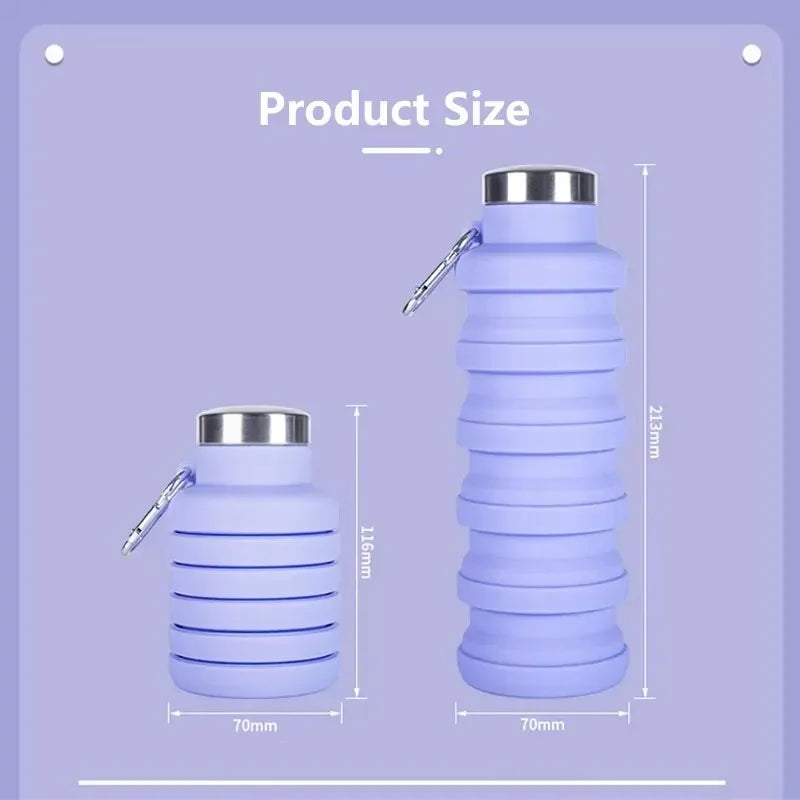 Collapsible Silicone Water Bottle – Portable, BPA-Free & Eco-Friendly for Travel, Sports & Outdoor Use