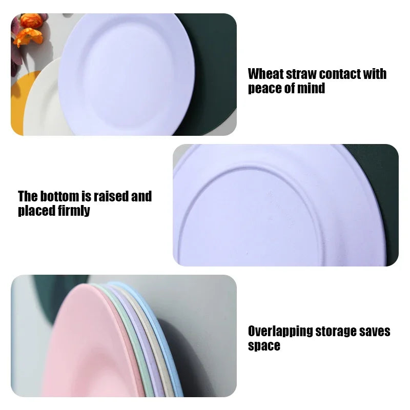 25cm Wheat Straw Pizza Tray | Unbreakable & Reusable Plastic Dinner Plate | Eco-Friendly Tableware for Pasta, Steak & More