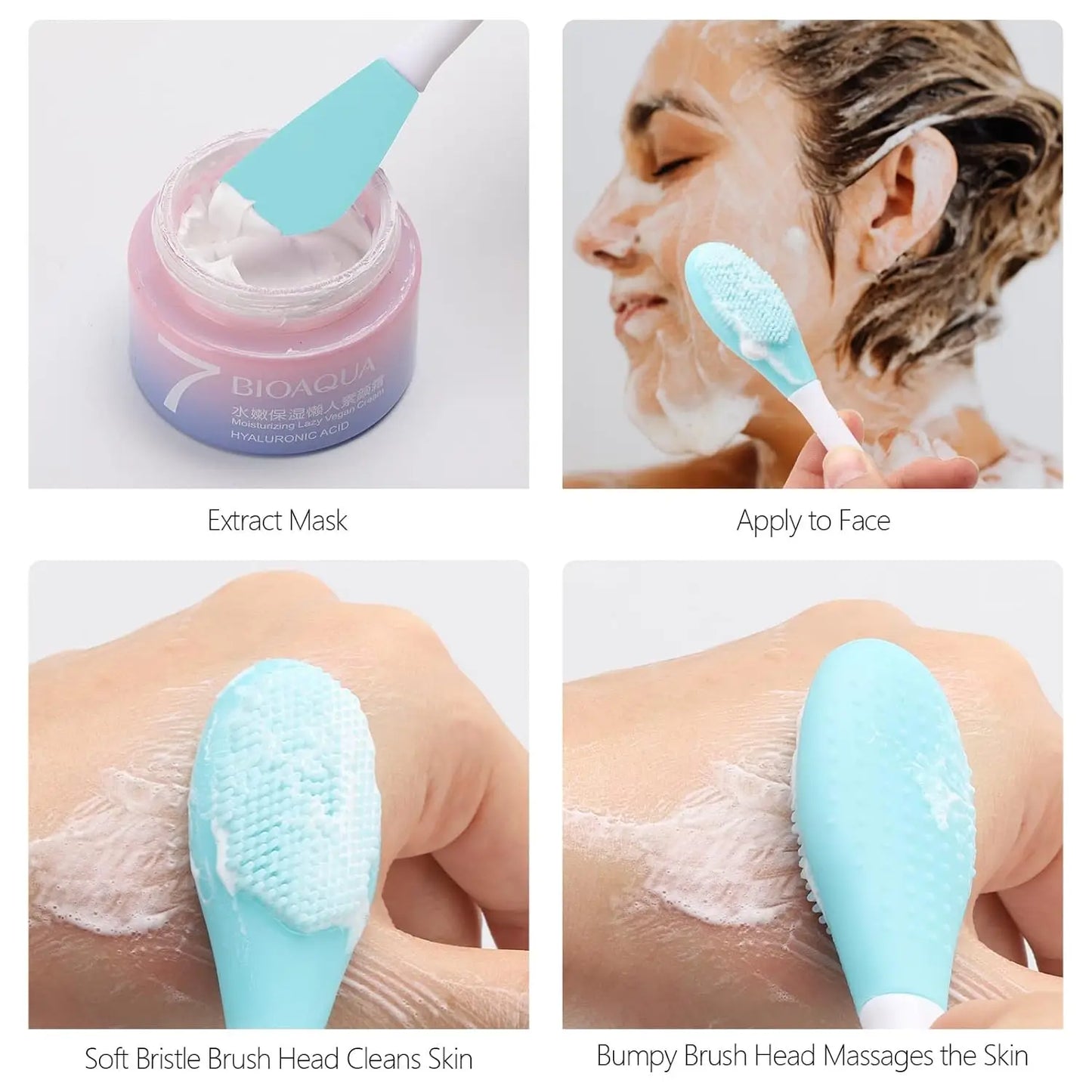 Reusable Silicone Face Mask Brush | 2-in-1 Facial Applicator & Cleansing Brush | Gentle Exfoliation & Deep Clean