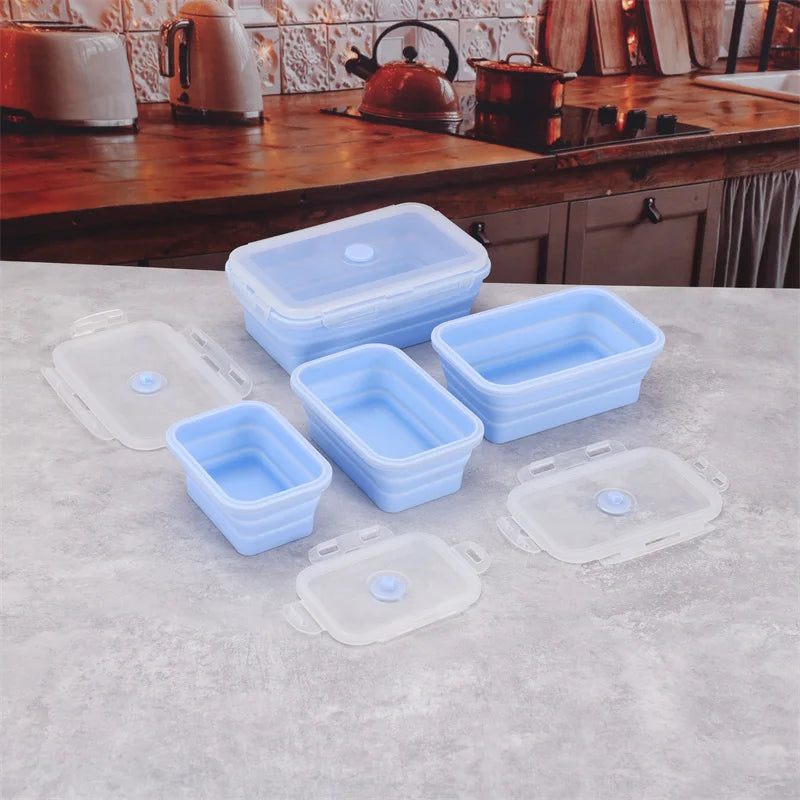 Collapsible Silicone Food Containers | Portable, Leakproof & Eco-Friendly Bento Box