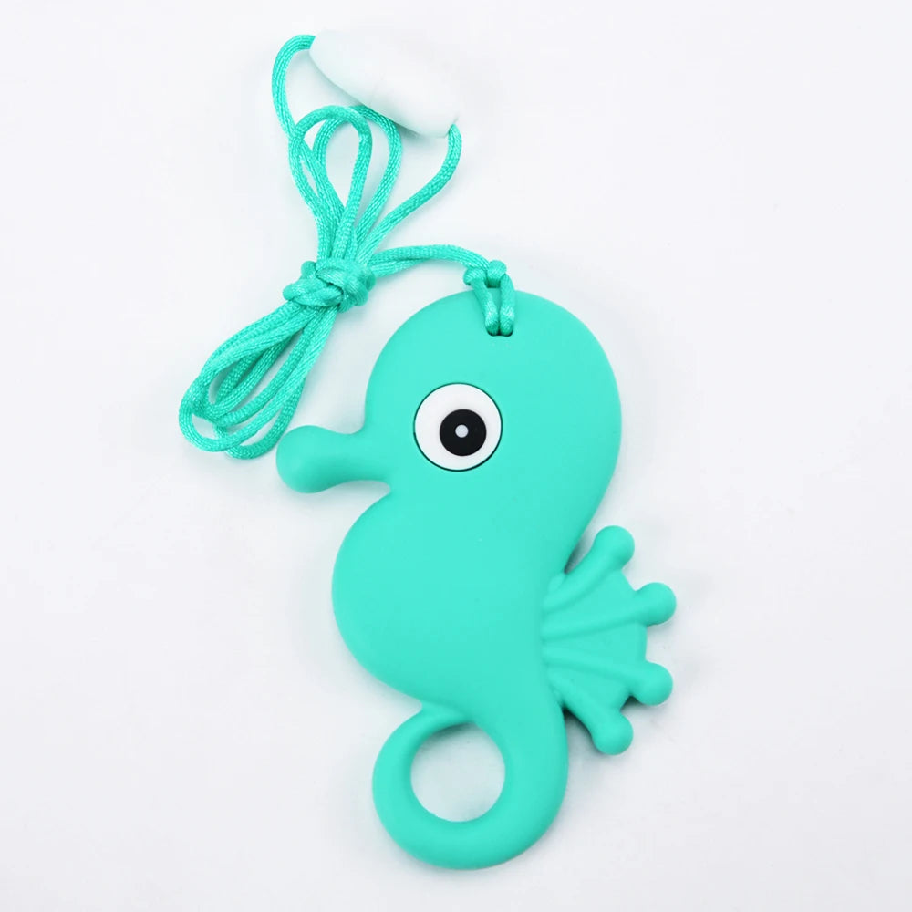 Baby Silicone Teether Necklace | Chewy Sensory Pendant | Oral Motor Therapy for Autism & ADHD