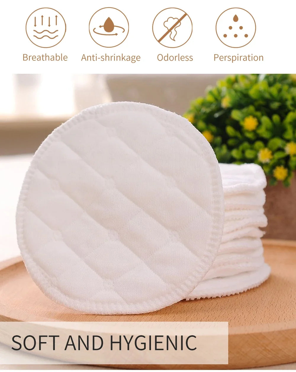 Reusable Bamboo Cotton Pads – Eco-Friendly Makeup Remover & Breast Pads