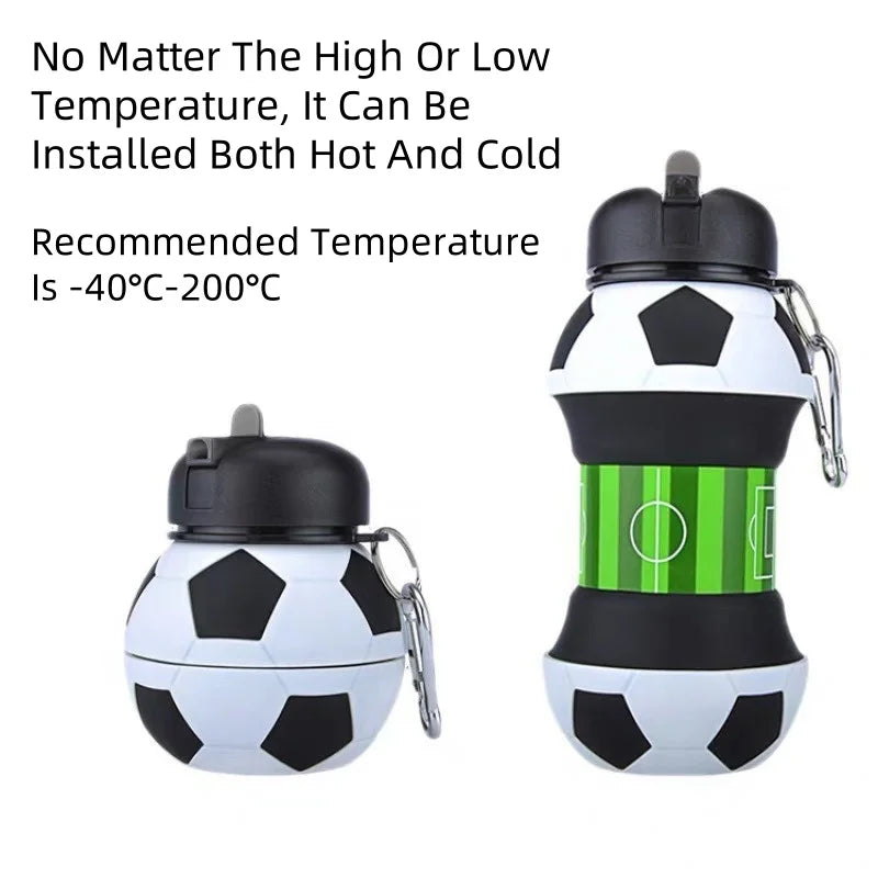 Foldable Silicone Sports Water Bottle – 550ml Leakproof & Portable for Kids & Outdoor Activities