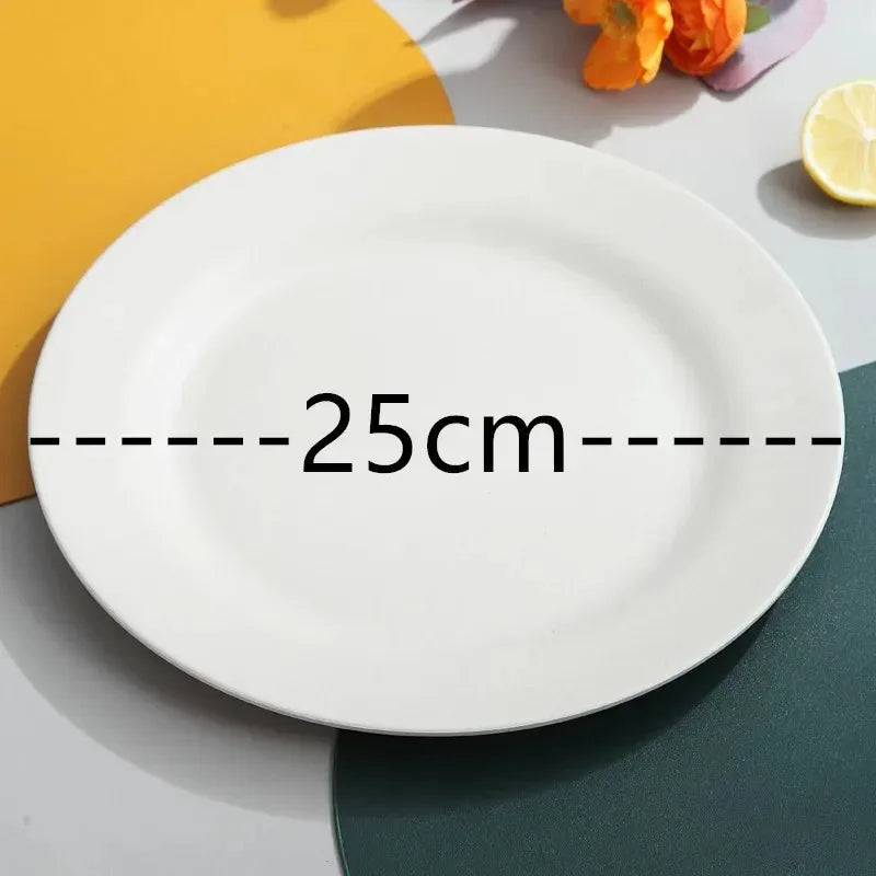 25cm Wheat Straw Pizza Tray | Unbreakable & Reusable Plastic Dinner Plate | Eco-Friendly Tableware for Pasta, Steak & More