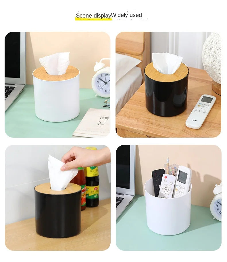 Eco-Friendly Bamboo Tissue Box – Minimalist Japanese Style Roll Paper Holder | Sustainable Home Décor