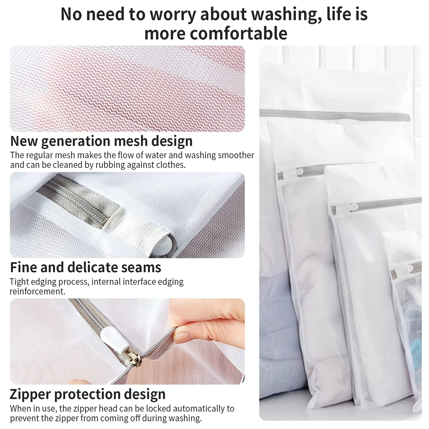 Durable Thick Mesh Laundry Bags | Eco-Friendly Wash Bags for Delicates & Large Items