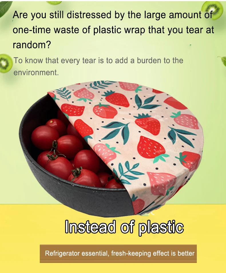 Eco-Friendly Reusable Beeswax Food Wraps – Custom Made Organic Cotton Cling Wraps for Food Storage