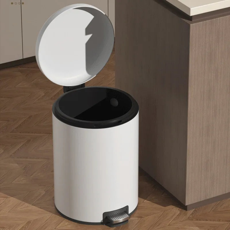 6L Stainless Steel Trash Can – Eco-Friendly Foot Pedal Bin with Soft-Close Lid